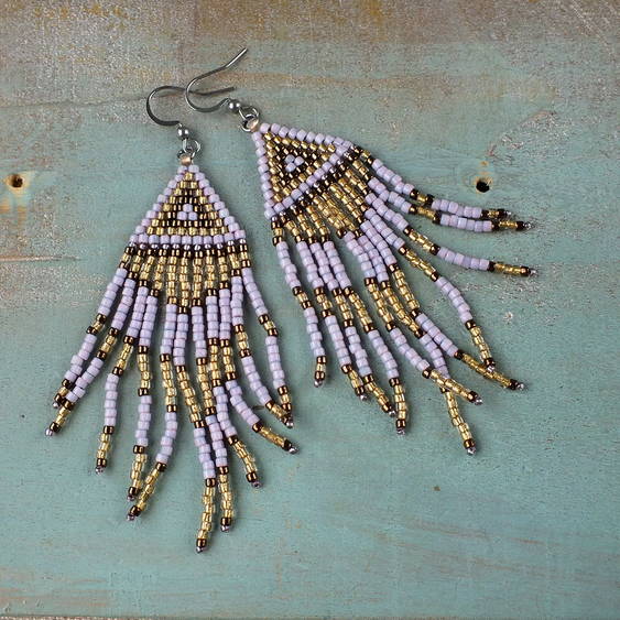 Brick Stitch Fringe Earrings