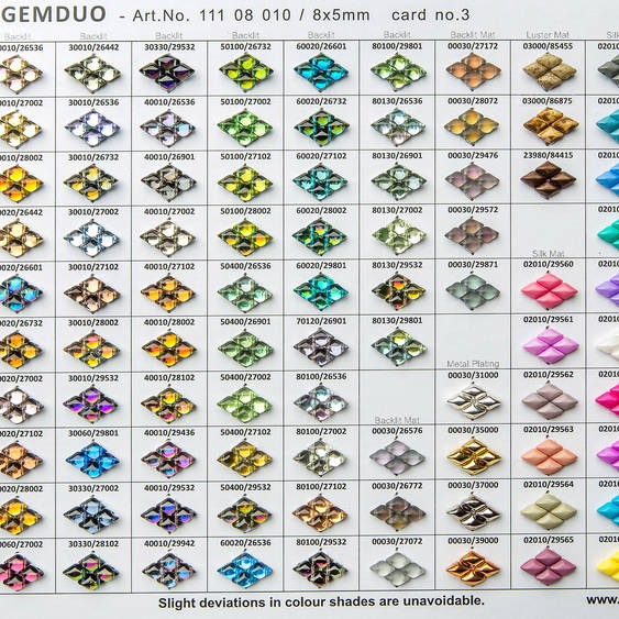 NEW COLOR CHART WITH GEMDUO BEADS