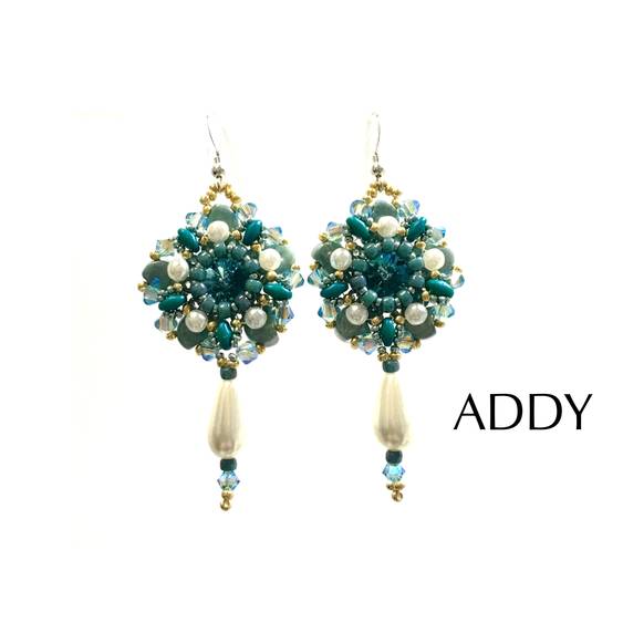 NEW FREE PATTERN OF LOVELY EARRINGS WITH GINKO BEADS AND SUPERDUO BEADS